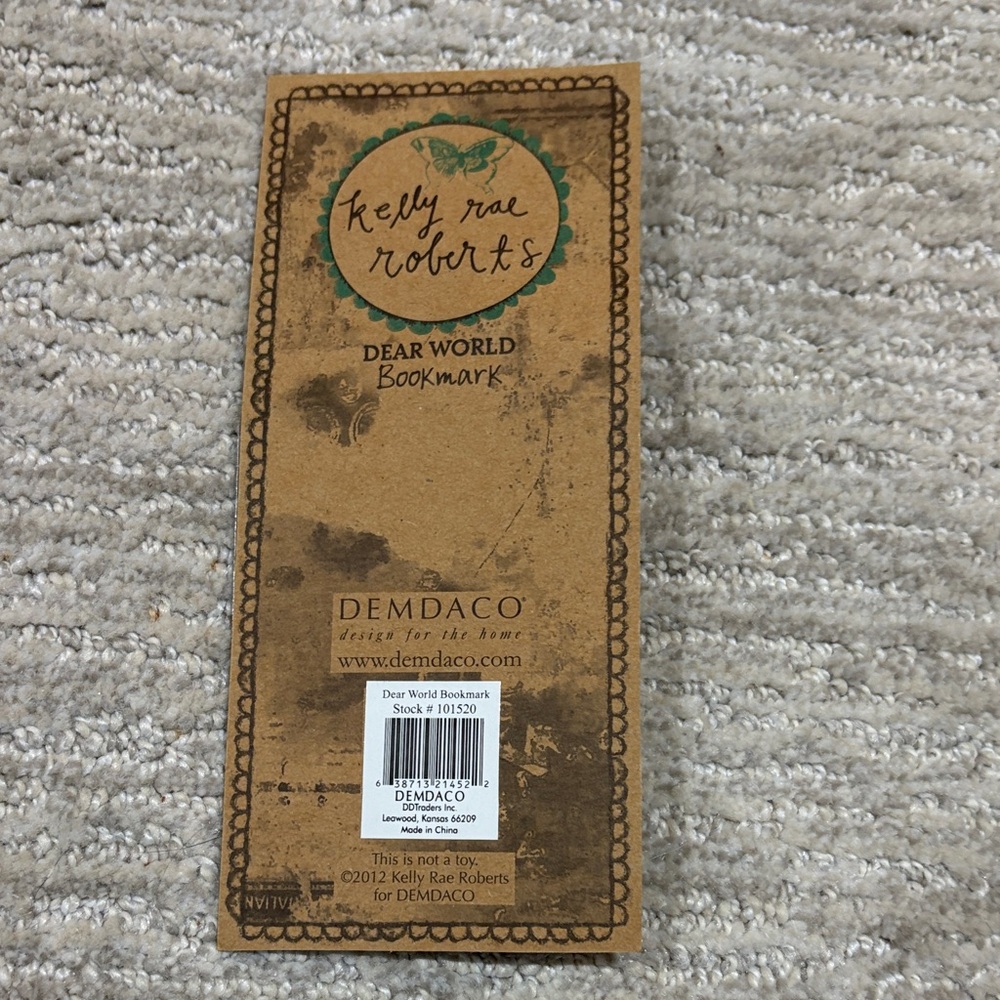 Kelly Rae Roberts Dear World Love Bookmark with Purple Accents - Picture 3 of 6